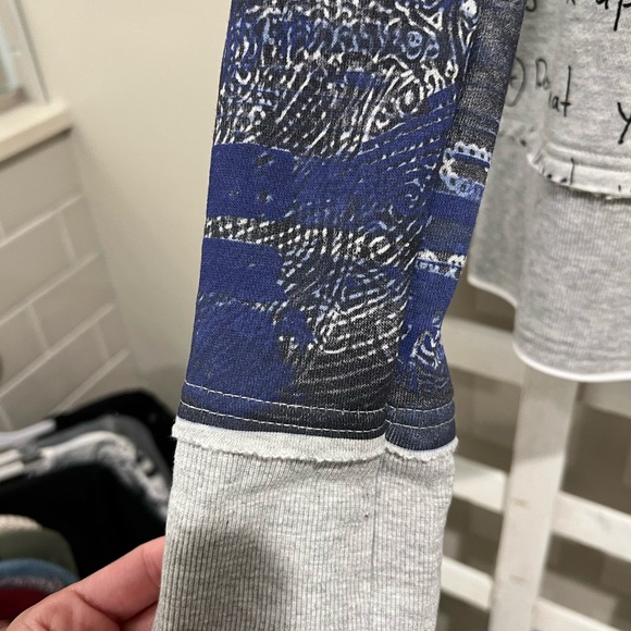 Desigual Zip Up Floral Stripe hoodie / collar - Picture 5 of 6